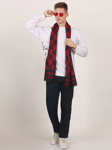 Cazzano Classic Men Wool Checked Muffler - Versatile Casual Winter Wrap