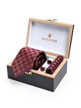 RED & BLACK CHECKED TIE SET 