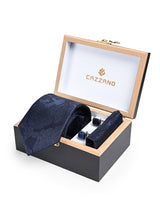 NAVY BLUE PAISLEY TIE SET 