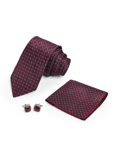 The Cazzano Ultimate Groomsmen Set: Microfiber Tie, Square & Cufflinks
