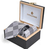 SILVER GREY TIE WITH POCKET SQUARE