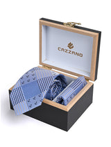 LIGHT BLUE TIE WITH POCKET SQUARE