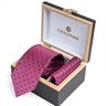 RASPBERRY NAVY MEDALLION TIE SET