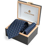 NAVY WHITE MINI FLORAL TIE SET