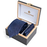 NAVY SELF FLORAL TIE SET