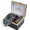 NAVY BEIGE FLORAL TIE SET