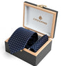 NAVY WHITE MICRO GEOMETRIC TIE SET
