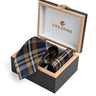 NAVY MUSTARD TARTAN TIE SET