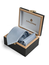 LIGHT BLUE MICRO DOT TIE SET