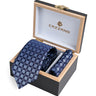 NAVY BLUE DIAMOND TIE SET