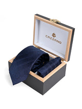 MIDNIGHT NAVY WINDOWPANE TIE SET