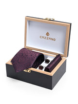 PURPLE PAISLEY TIE SET 