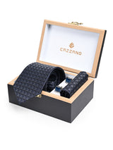 CHARCOAL TEXTURED TIE SET 