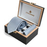 LIGHT BLUE TIE SET WITH CUFFLINKS