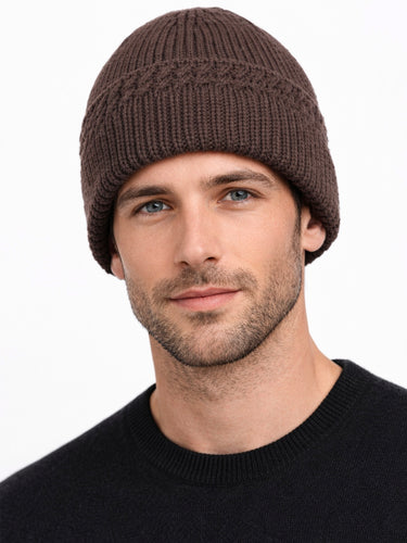 Men Brown Woollen Cap | Cazzano Elegant Winter Headwear for Work