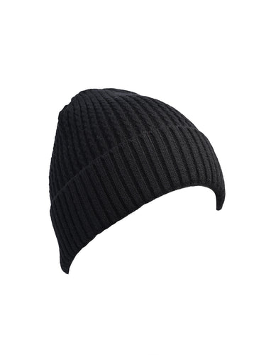 Black Premium Woollen Winter Cap for Men | Soft Knit Beanie by Cazzano