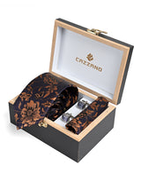 DARK NAVY TIE SET WITH CUFFLINKS