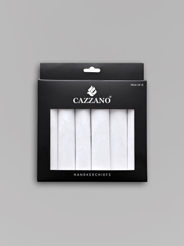 Men Pack of 6 Pure Cotton White Solid Handkerchiefs