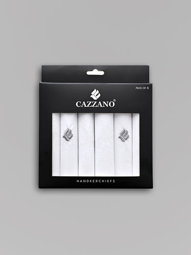 Men White Pack of 6 Pure Cotton Solid Handkerchiefs