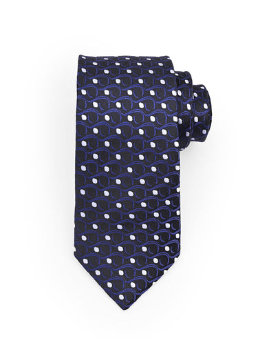 NAVY BLUE POLKA DOT NECKTIE