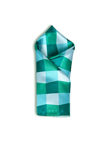 GREEN CHECKED POCKET SQUARE