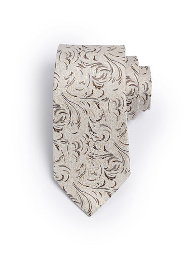 Cazzano Printed Premium Beige Tie : Professional Necktie,Pocket Square & Cuffling Accessories