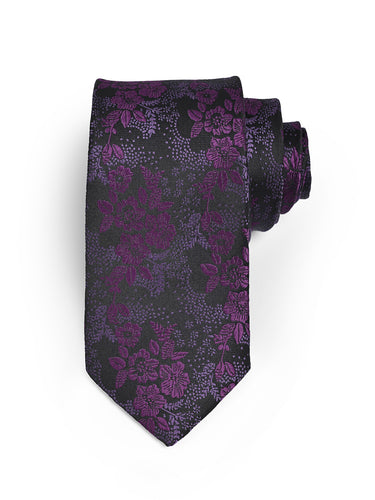 Cazzano Men Microfiber Floral Necktie, Pocket Square & cuffling  Accessory Luxury Tie Set