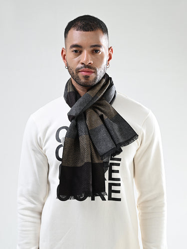 Cazzano Designer Woolen Striped Muffler – Multi Color Winter Accessory