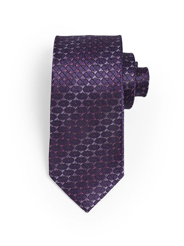 Cazzano Purple Elegant Wedding Tie Set |Microfiber Necktie,Cuffling & Matching Pocket Square