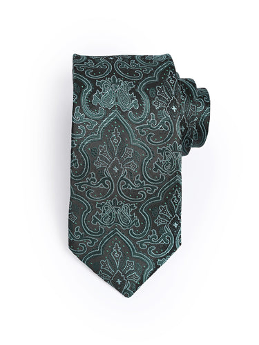 Luxury Box Accessory Set by Cazzano: Floral Microfiber Tie & Matching Cufflinks
