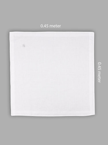 Men Pack of 6 Pure Cotton White Solid Handkerchiefs