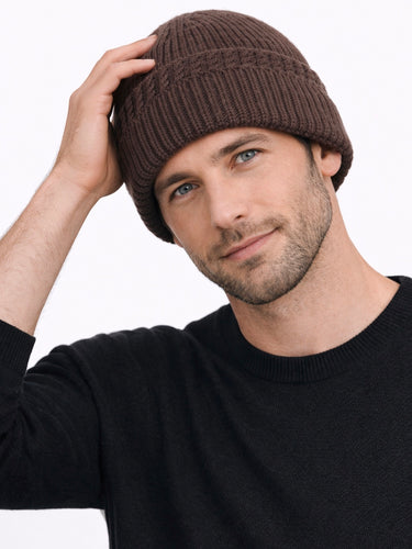 Men Brown Woollen Cap | Cazzano Elegant Winter Headwear for Work