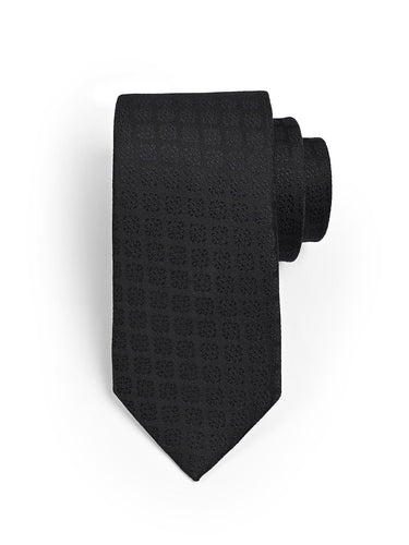 Cazzano Luxury Black Microfiber Necktie Set - Matching Pocket Square & Cufflinks