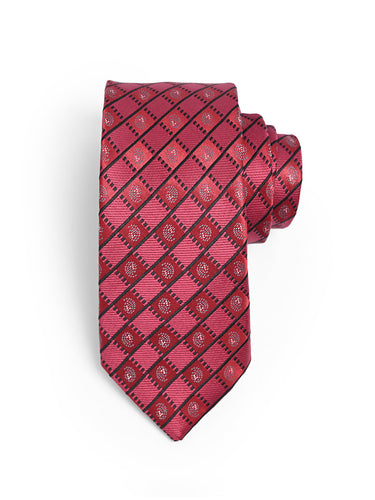 RED CHECKED NECKTIE