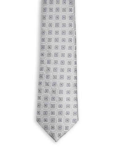 WHITE CHECKED NECKTIE