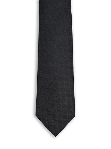 BLACK CHECKED NECKTIE