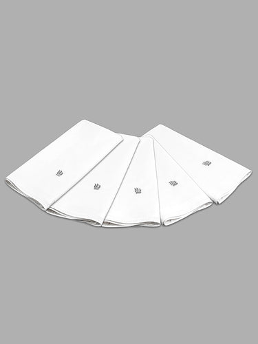 Men Pack of 6 Pure Cotton White Solid Handkerchiefs
