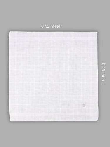 Men White Pack of 12 Pure Cotton Checked Handkerchiefs