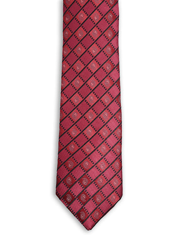 RED CHECKED NECKTIE