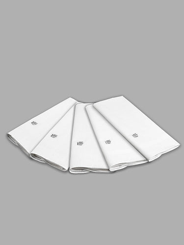 Men Pack of 6 White Checked Pure Cotton Handkerchiefs