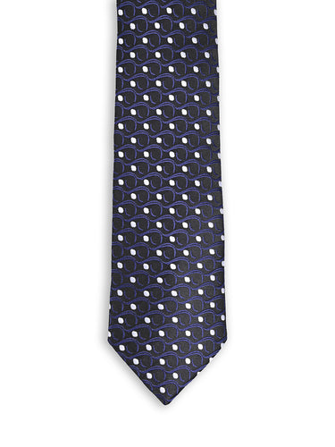 NAVY BLUE POLKA DOT NECKTIE