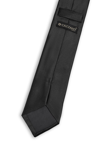 Black Solid Microfiber Formal Tie – Classic Style for Men