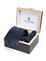NAVY BLUE TIE & POCKET SQUARE