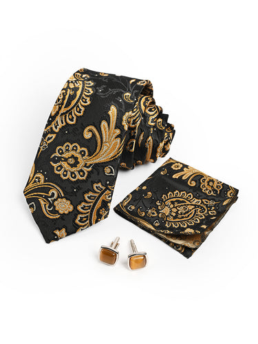 Cazzano Premium 3-Piece Gift Set: Microfiber Tie, Cufflinks & Pocket Square