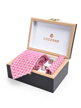 PINK GEOMETRIC TIE SET 
