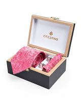 PINK GEOMETRIC TIE SET 