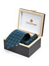 BLACK TEAL TIE & POCKET SQUARE