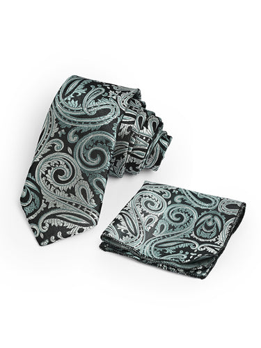 Cazzano Designer Printed  Tie & Pocket Square Set for Groom and Wedding Guests