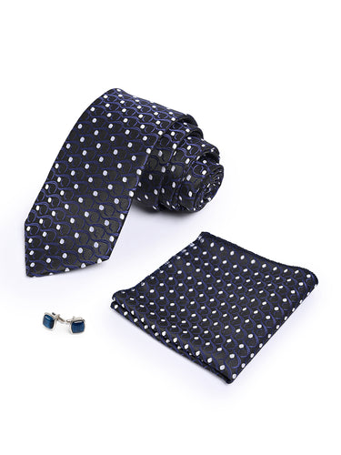 Cazzano Microfiber Polka Print Tie Set for Weddings, Business & Gifting Etc
