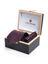 BURGUNDY PURPLE TIE & POCKET SQUARE